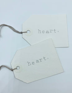 Heart Gift Tag in White 