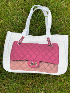 Designer Canvas Handbag in Pink