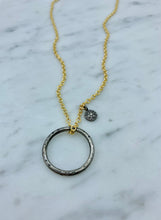 Load image into Gallery viewer, Black Silver Unity Pendant with Full Moon Diamond Accent Necklace