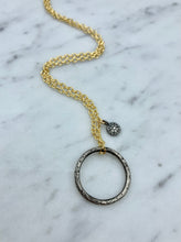 Load image into Gallery viewer, Black Silver Unity Pendant with Full Moon Diamond Accent Necklace