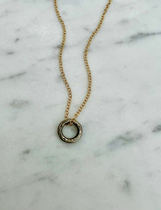 Tiny Silver Circle Pendant Necklace