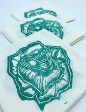 Load image into Gallery viewer, Bandana, handcarved wood block print, floral design, face mask, head scarf, handmade, cotton