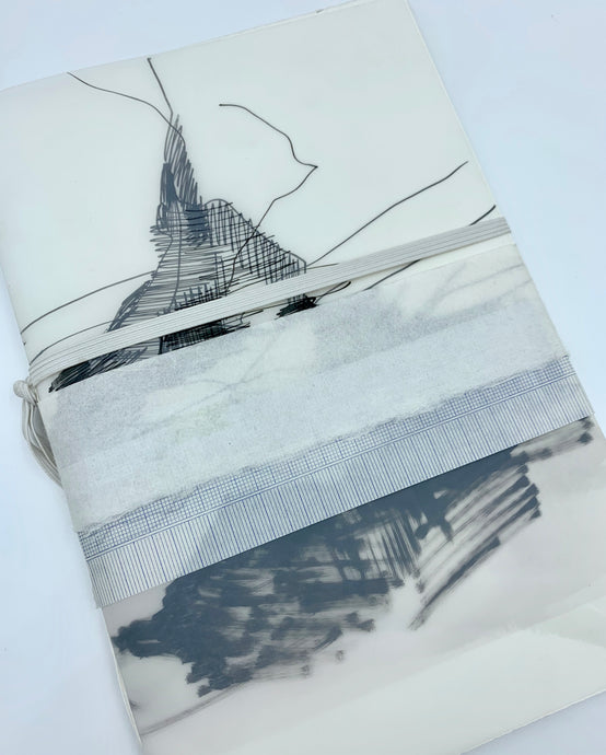 Handmade Blank Book Abstract Art Vellum Cover