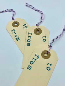 To and From Manilla Gift Tags Set of 10