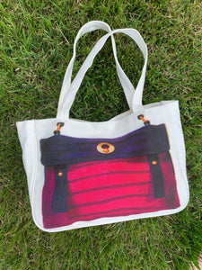 Designer Canvas Handbag in Purple